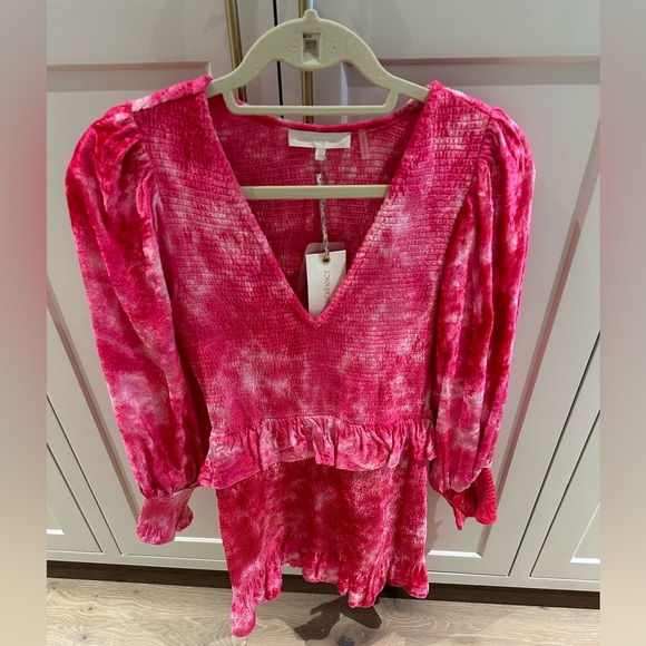 NWT Loveshackfancy Evan dress grenadine pink XS - Picture 2 of 15